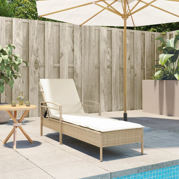 Solsäng Med Dyna Beige 63X200X81 Cm Konstrotting