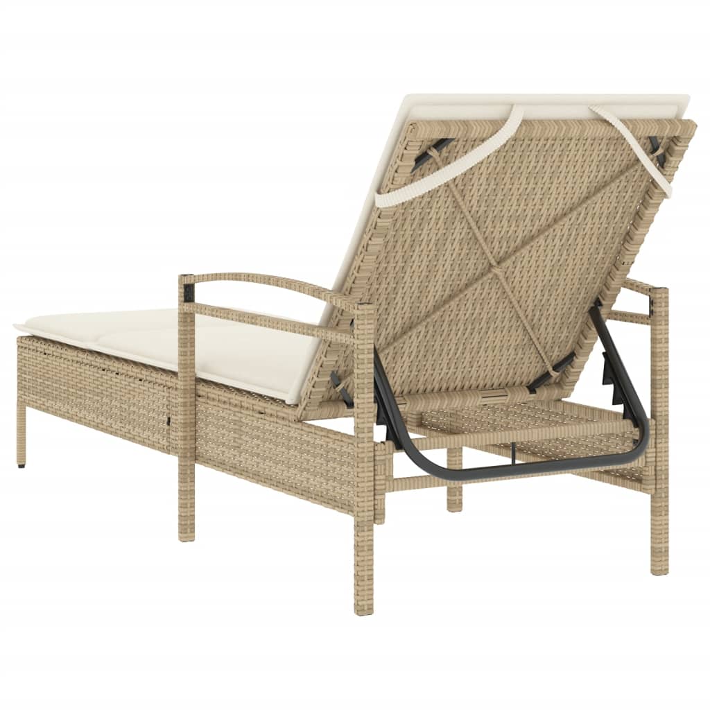 Solsäng Med Dyna Beige 63X200X81 Cm Konstrotting