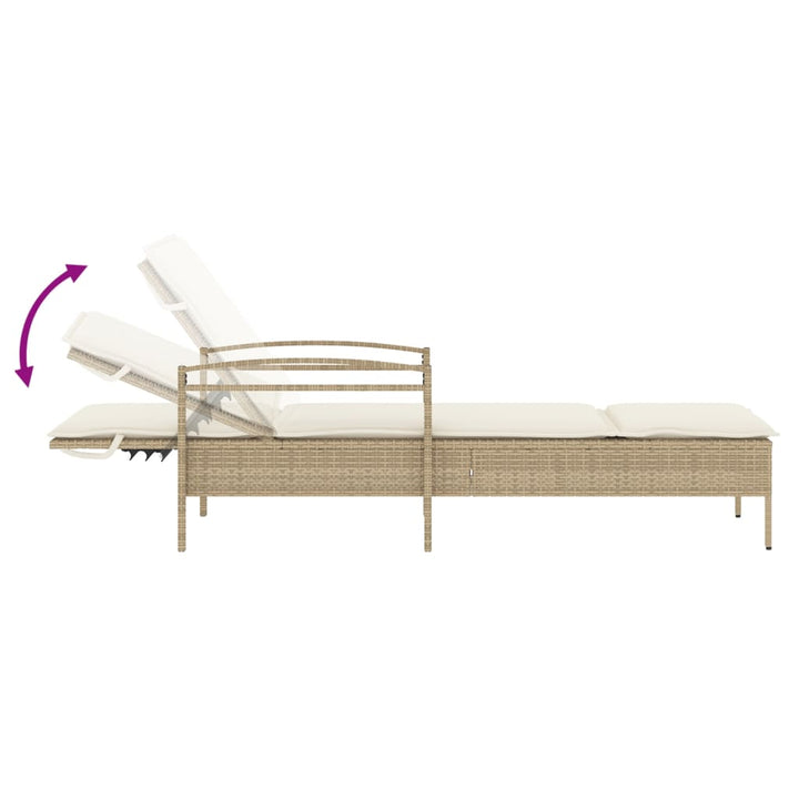 Solsäng Med Dyna Beige 63X200X81 Cm Konstrotting