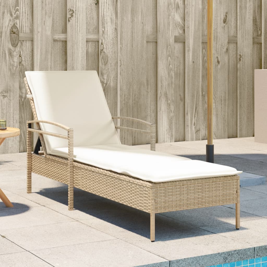 Solsäng Med Dyna Beige 63X200X81 Cm Konstrotting