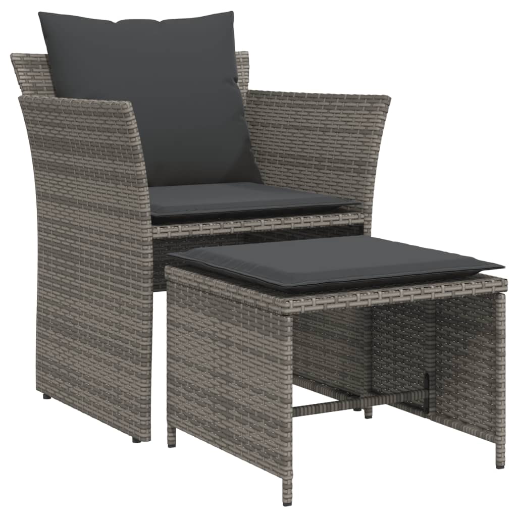 Reclinerstol För Trädgården Med Fotpall Konstrotting