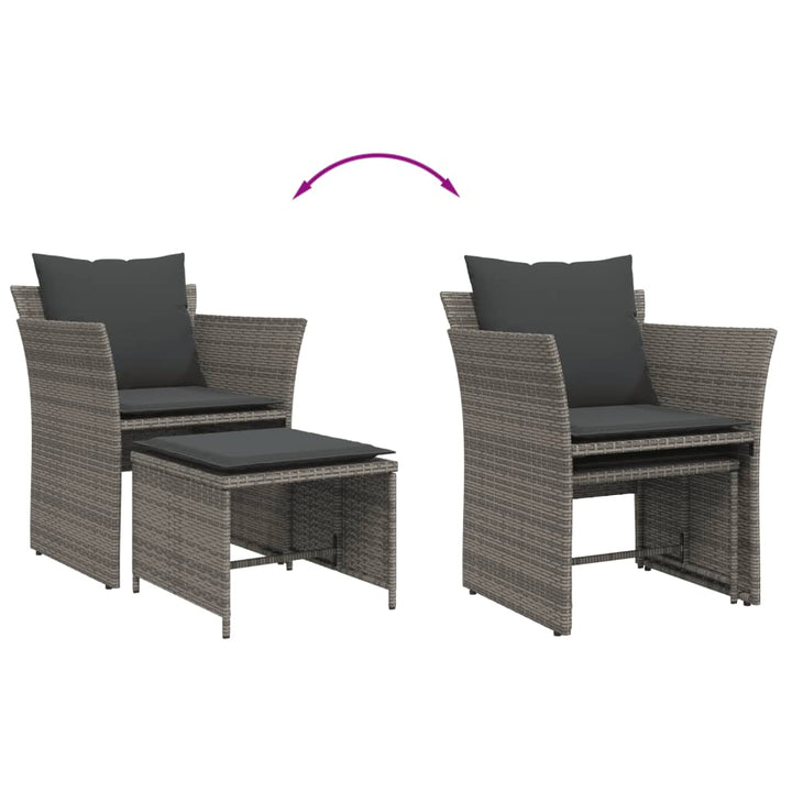 Reclinerstol För Trädgården Med Fotpall Konstrotting