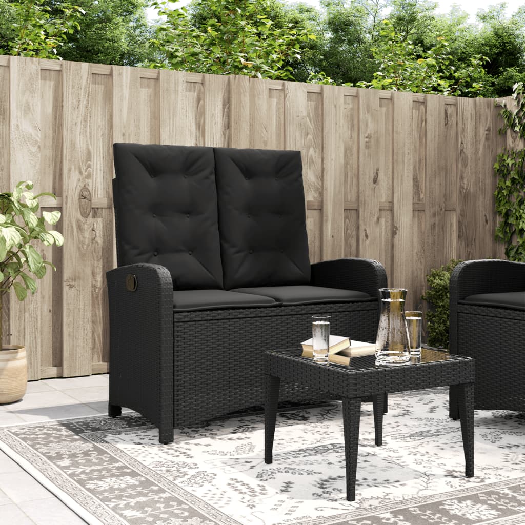 Justerbar Trädgårdsbänk Med Dynor Beige Konstrotting