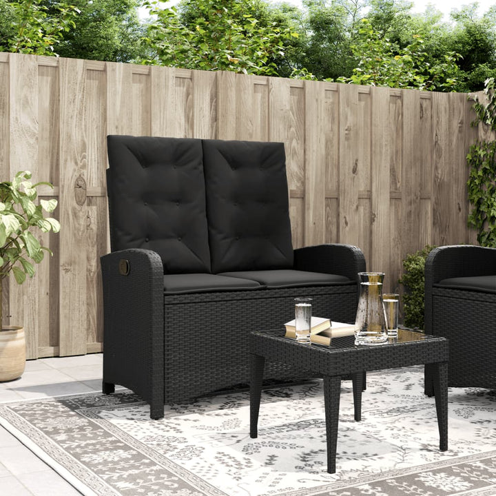 Justerbar Trädgårdsbänk Med Dynor Beige Konstrotting