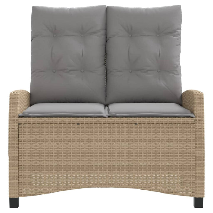 Justerbar Trädgårdsbänk Med Dynor Beige Konstrotting