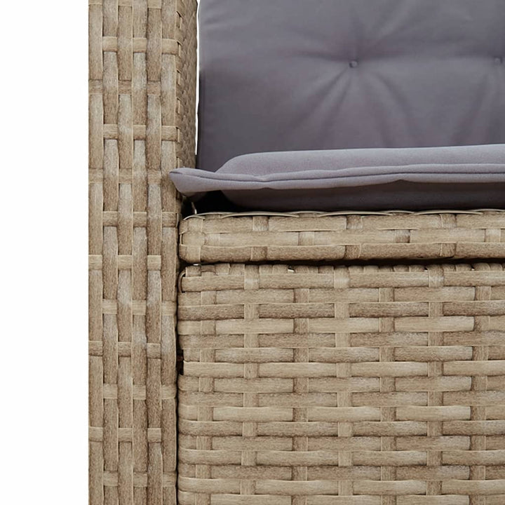 Justerbar Trädgårdsbänk Med Dynor Beige Konstrotting