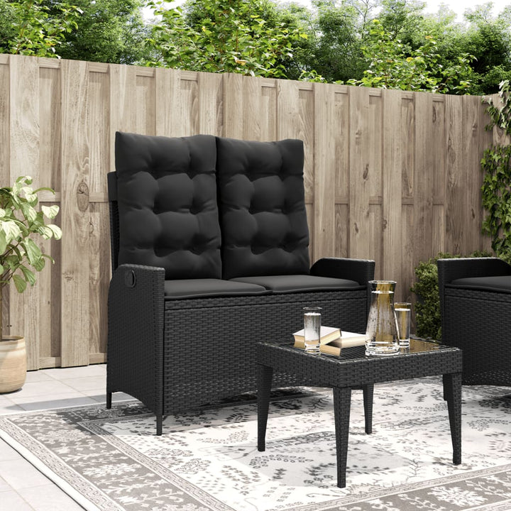 Justerbar Trädgårdsbänk Med Dynor Beige Konstrotting
