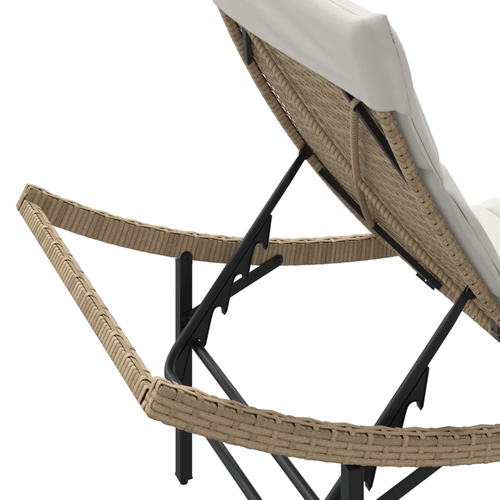 Solsäng Med Dyna Beige 55X199X50 Cm Konstrotting