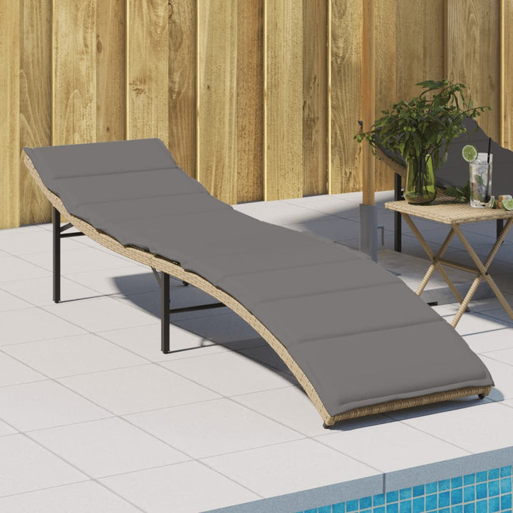 Solsäng Med Dyna Beige 55X199X50 Cm Konstrotting