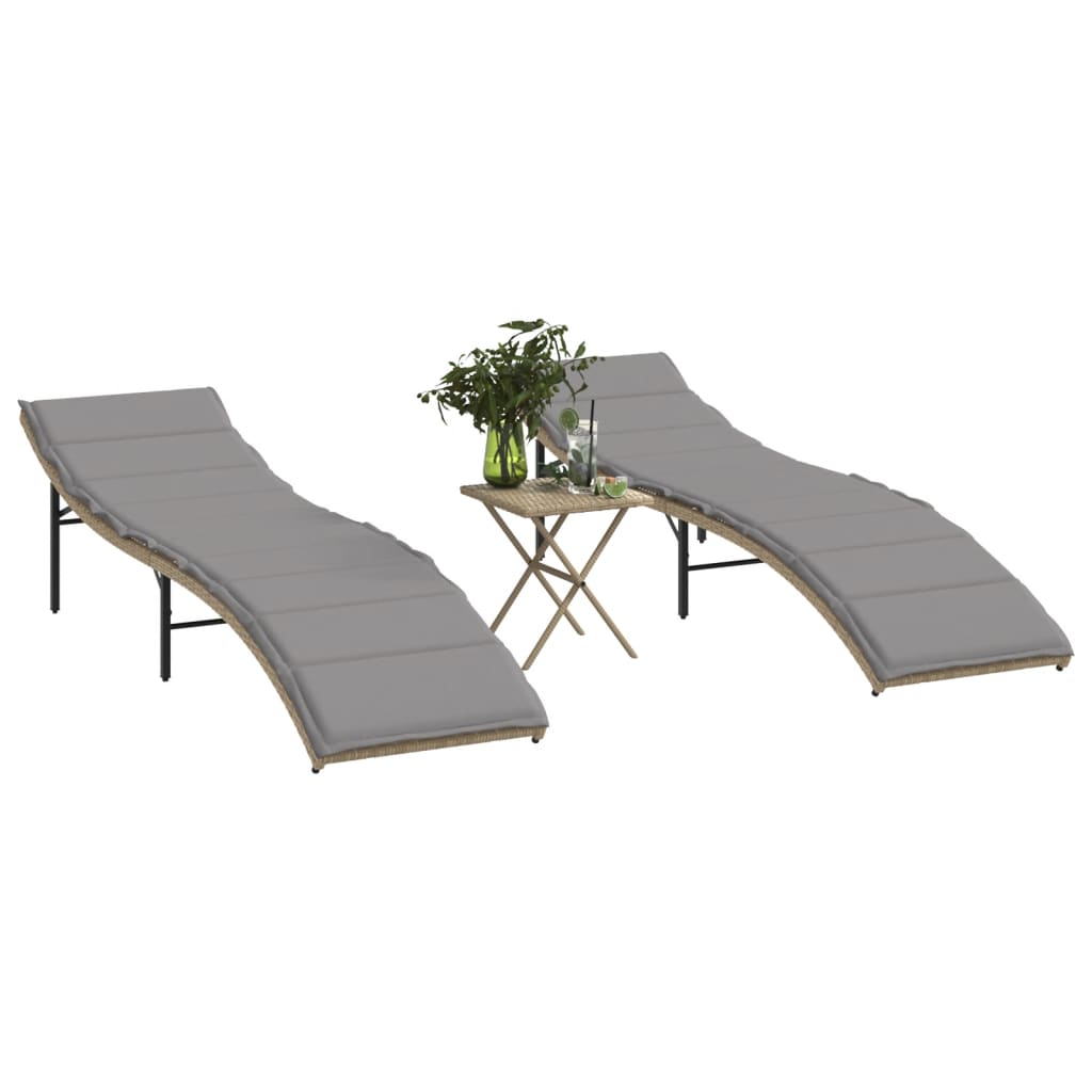 Solsäng Med Dyna Beige 55X199X50 Cm Konstrotting