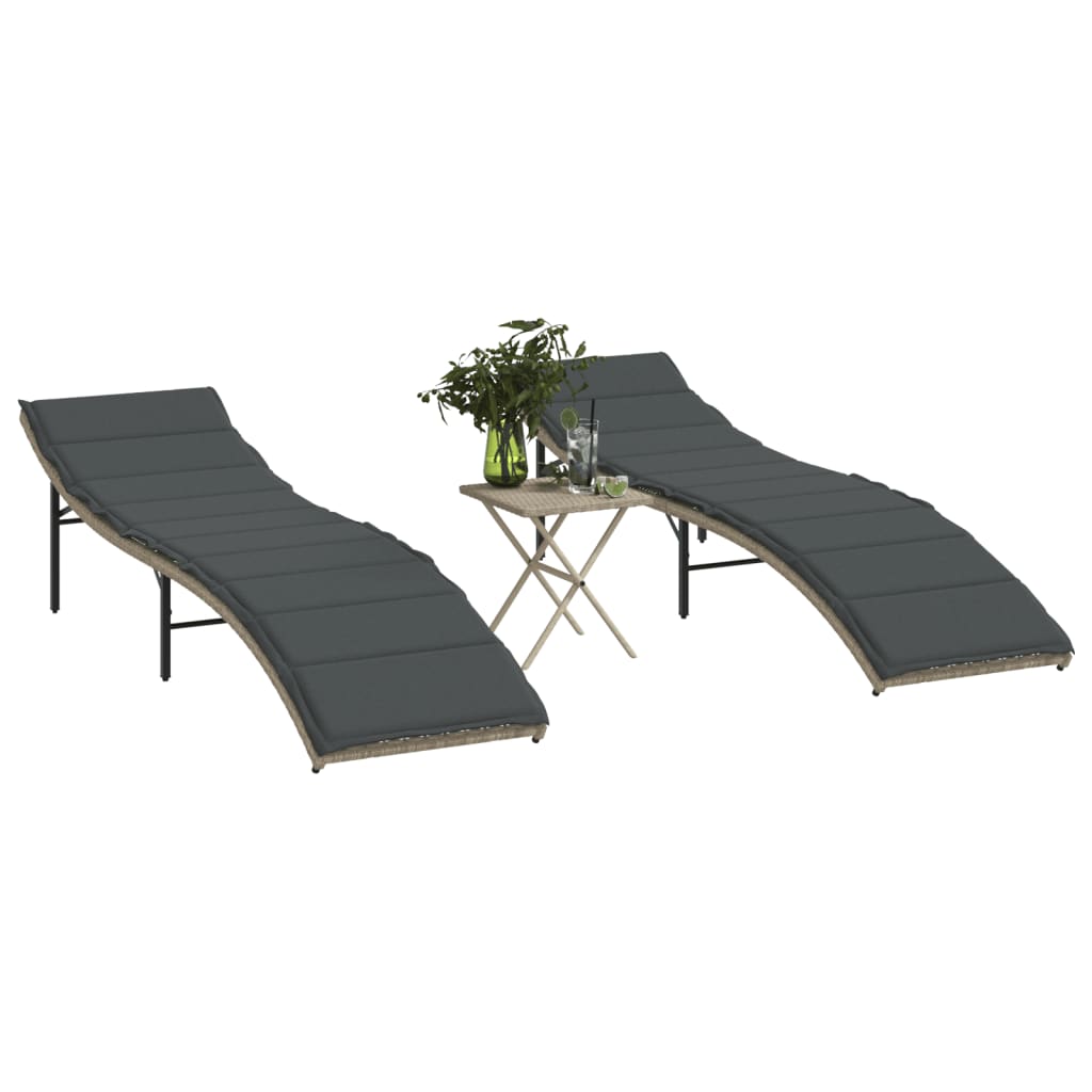 Solsäng Med Dyna Beige 55X199X50 Cm Konstrotting