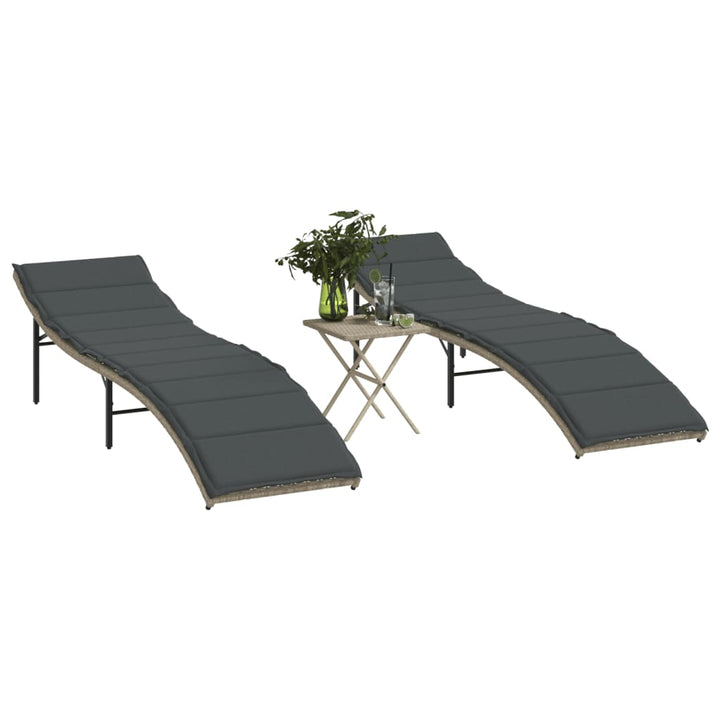 Solsäng Med Dyna Beige 55X199X50 Cm Konstrotting