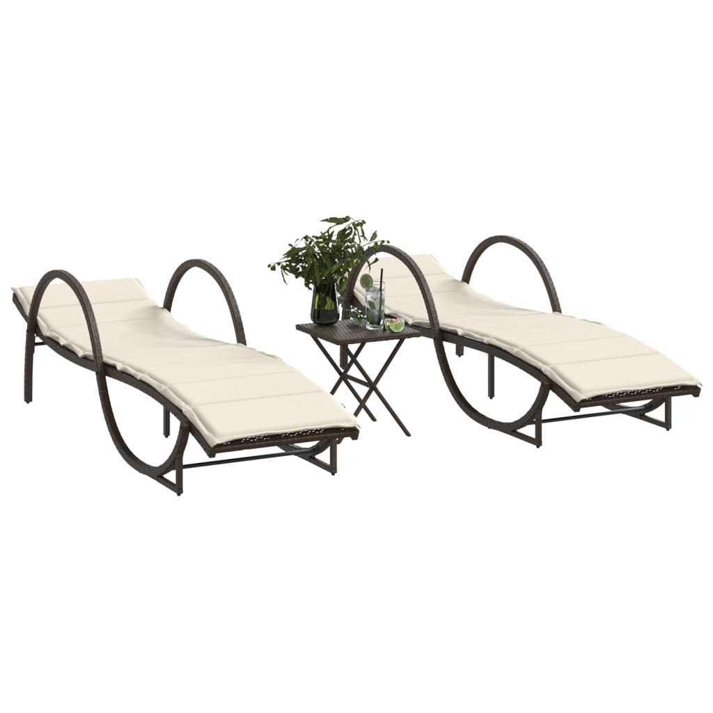 Solsängar 2 St Med Bord Konstrotting