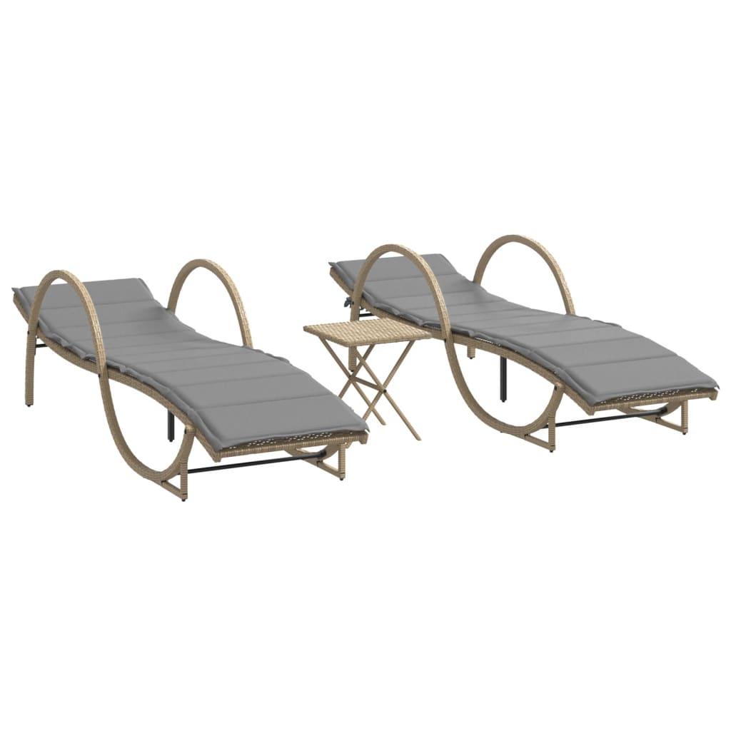 Solsängar 2 St Med Bord Konstrotting