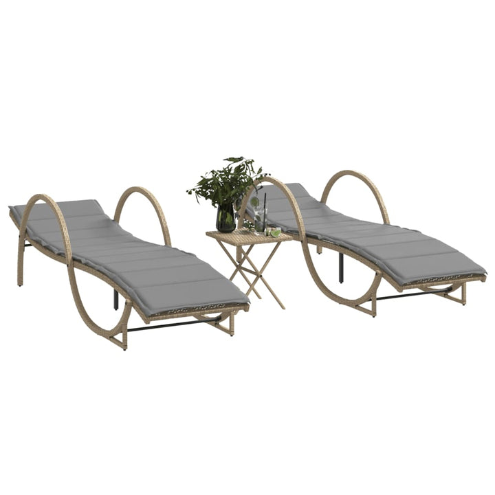 Solsängar 2 St Med Bord Konstrotting
