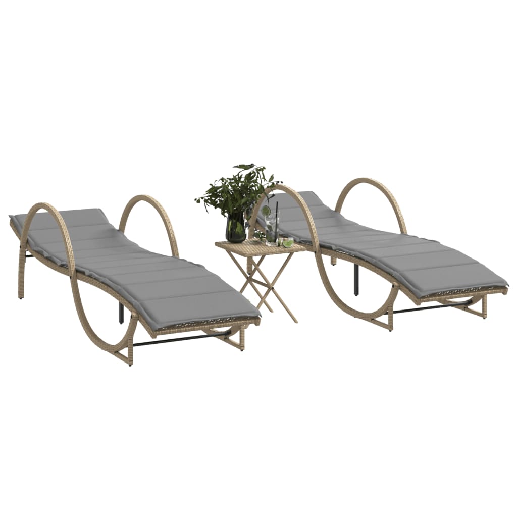 Solsängar 2 St Med Bord Konstrotting
