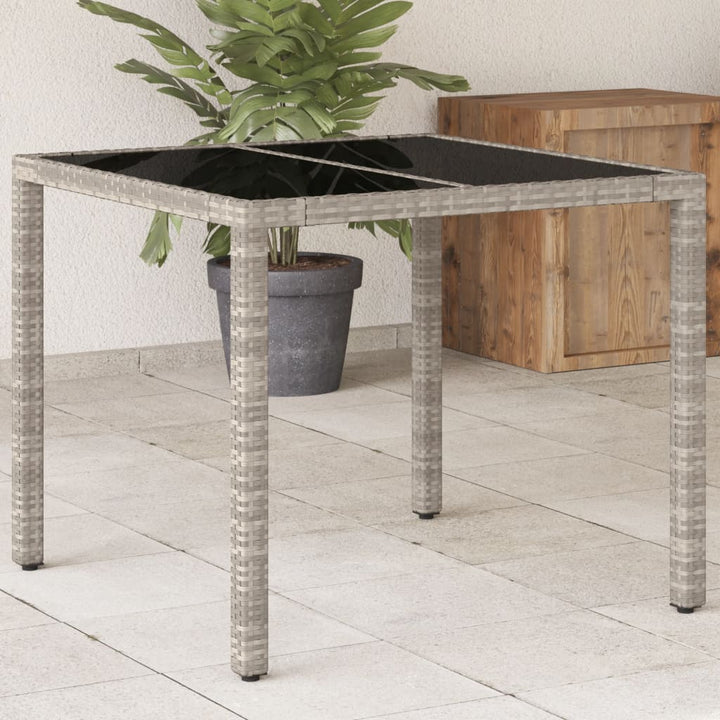 Trädgårdsbord Med Glasskiva 90X90X75 Cm Konstrotting