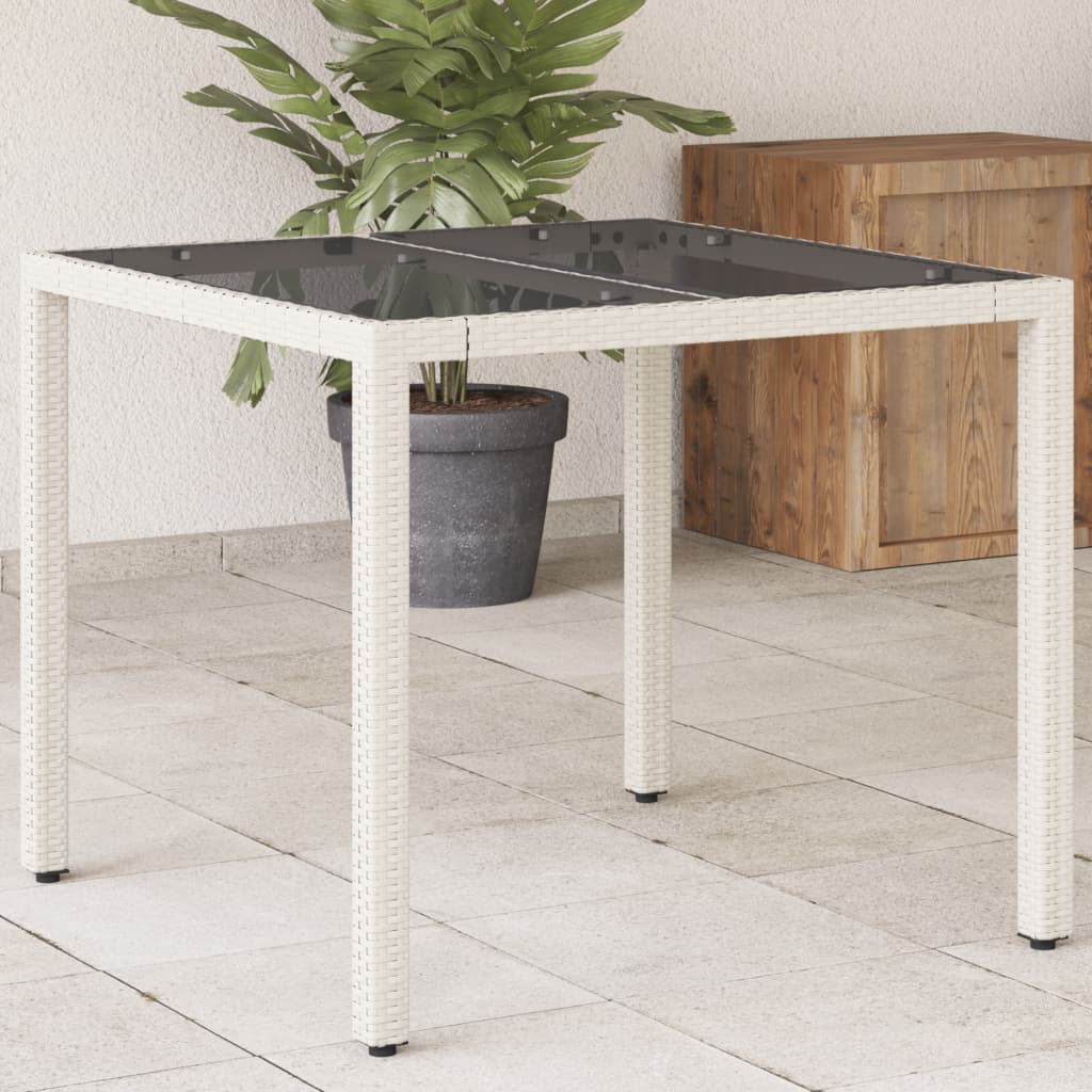 Trädgårdsbord Med Glasskiva 90X90X75 Cm Konstrotting