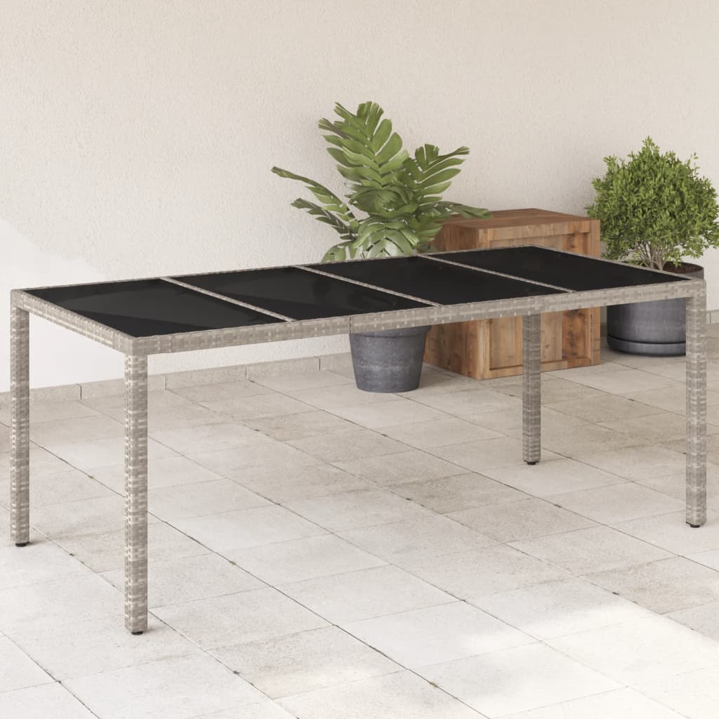 Trädgårdsbord Med Glasskiva 190X90X75 Cm Konstrotting