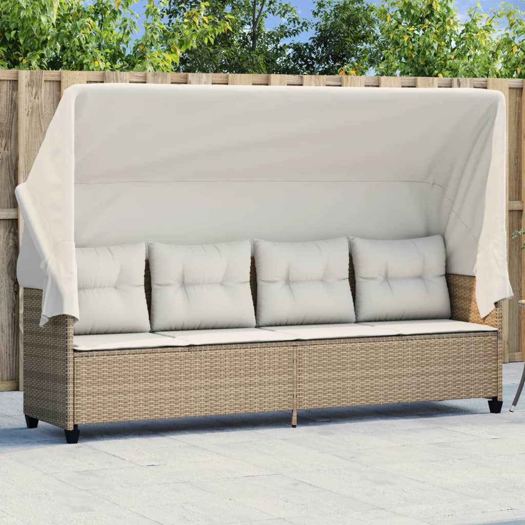 Solsäng Med Dynor Beige Konstrotting