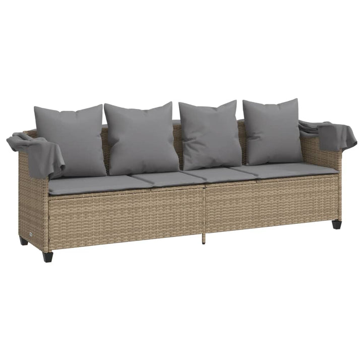 Solsäng Med Tak Och Dynor Beige Konstrotting