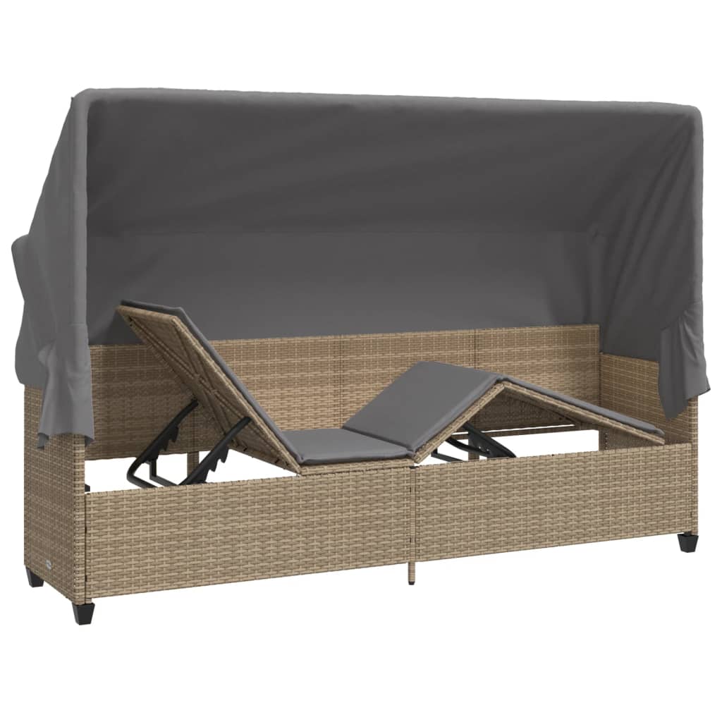 Solsäng Med Tak Och Dynor Beige Konstrotting