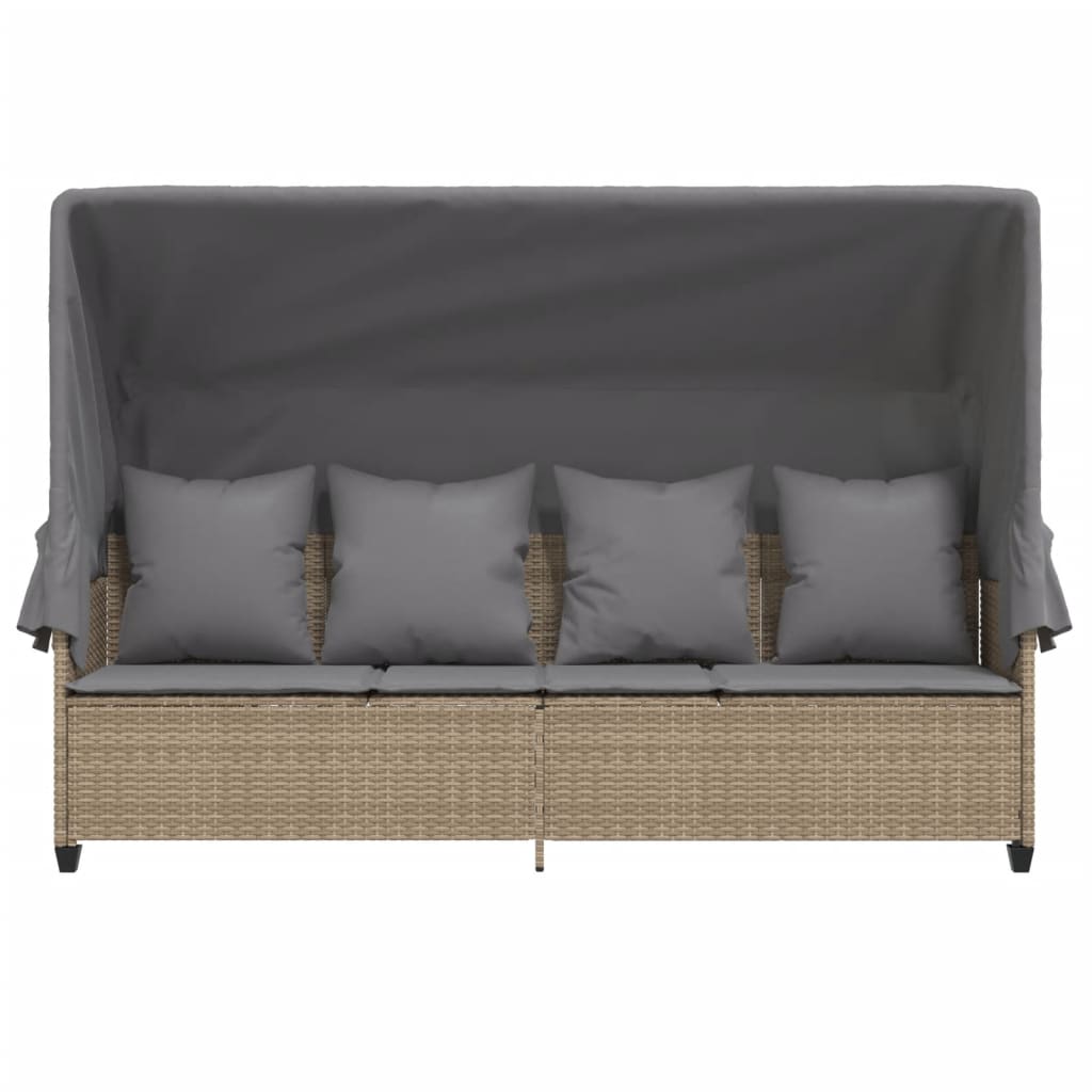 Solsäng Med Tak Och Dynor Beige Konstrotting
