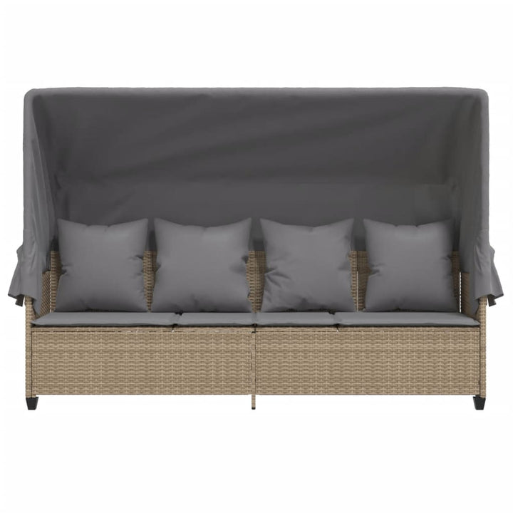 Solsäng Med Tak Och Dynor Beige Konstrotting