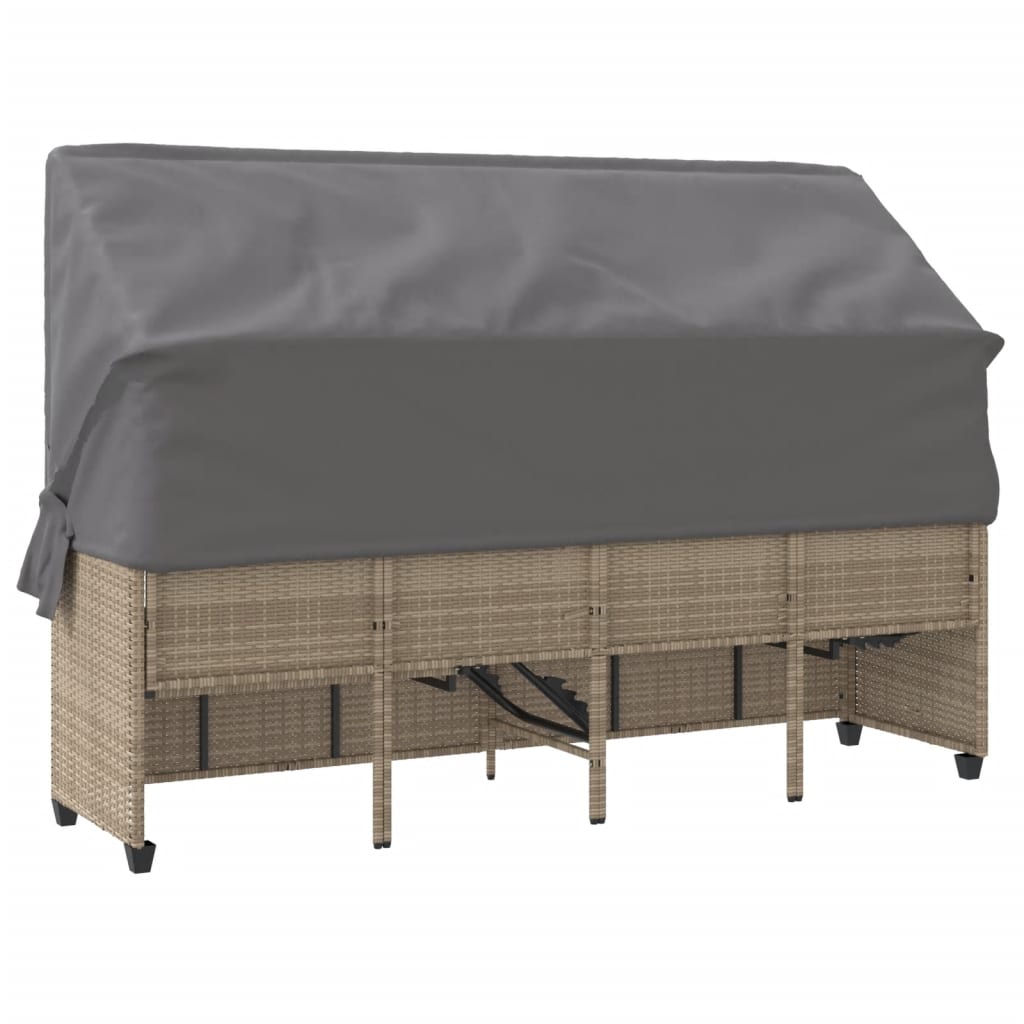 Solsäng Med Tak Och Dynor Beige Konstrotting