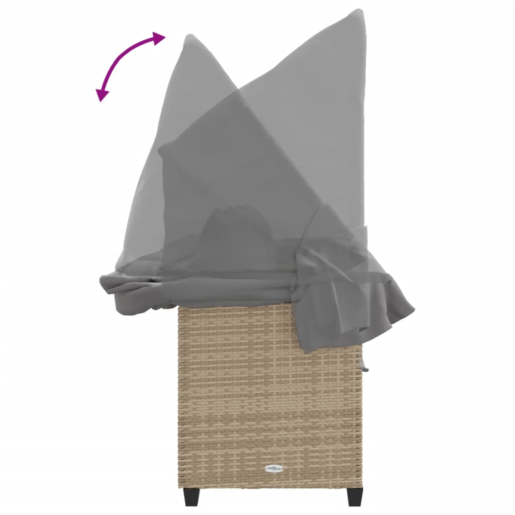 Solsäng Med Tak Och Dynor Beige Konstrotting
