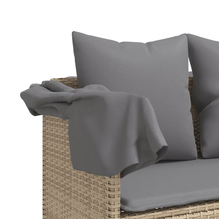 Solsäng Med Tak Och Dynor Beige Konstrotting