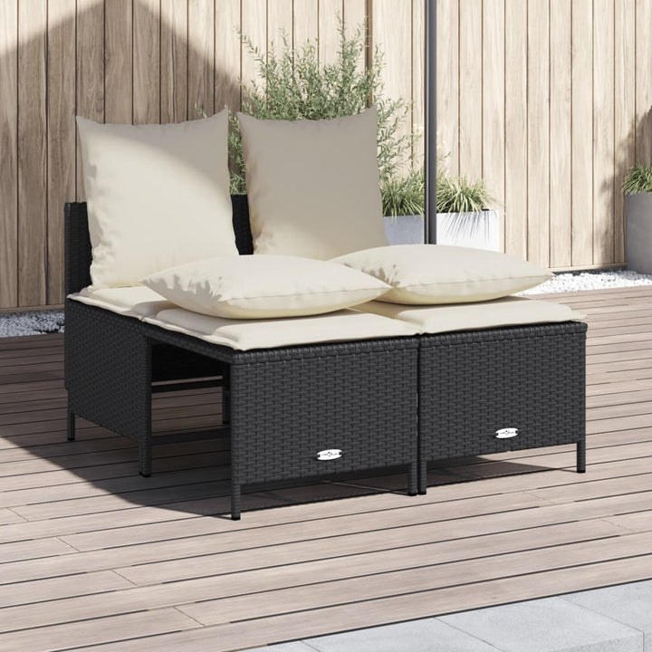 Soffgrupp För Trädgård Med Dynor 4 Delar Beige Konstrotting