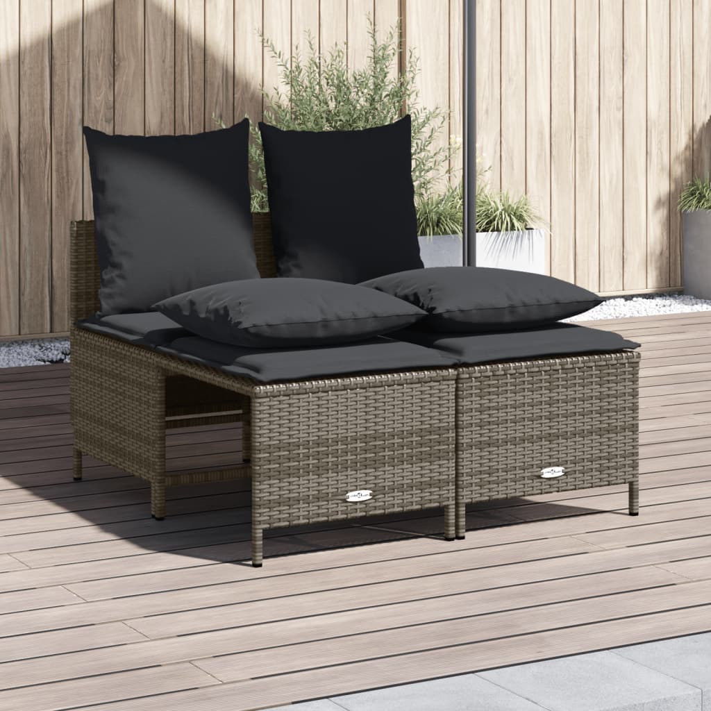 Soffgrupp För Trädgård Med Dynor 4 Delar Beige Konstrotting