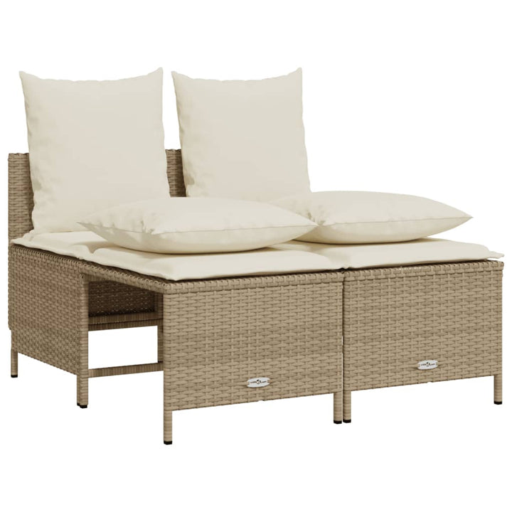 Soffgrupp För Trädgård Med Dynor 4 Delar Beige Konstrotting