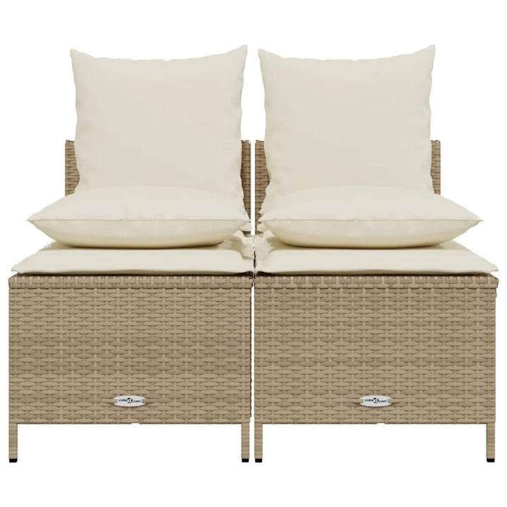 Soffgrupp För Trädgård Med Dynor 4 Delar Beige Konstrotting