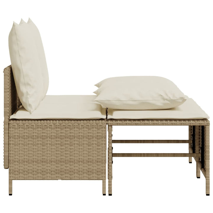 Soffgrupp För Trädgård Med Dynor 4 Delar Beige Konstrotting