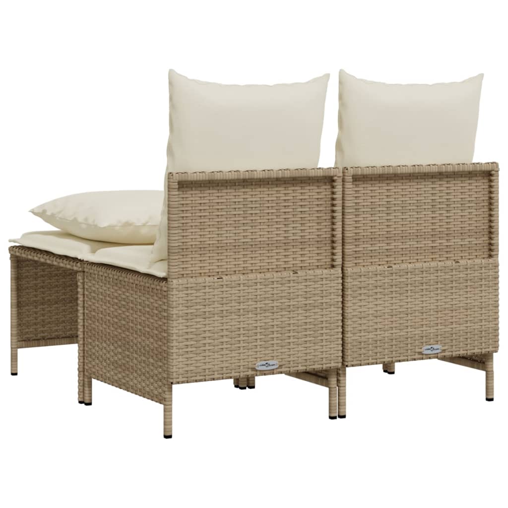 Soffgrupp För Trädgård Med Dynor 4 Delar Beige Konstrotting