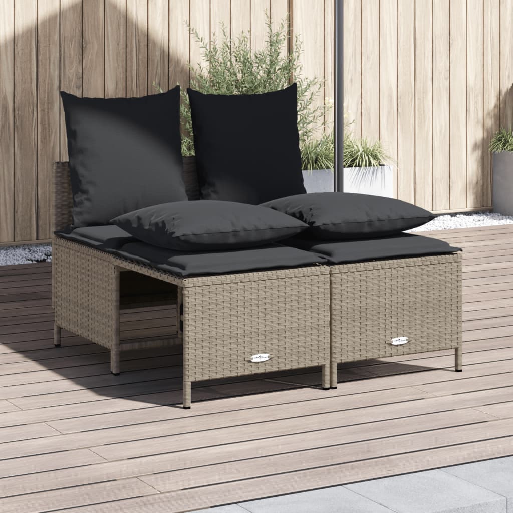 Soffgrupp För Trädgård Med Dynor 4 Delar Beige Konstrotting