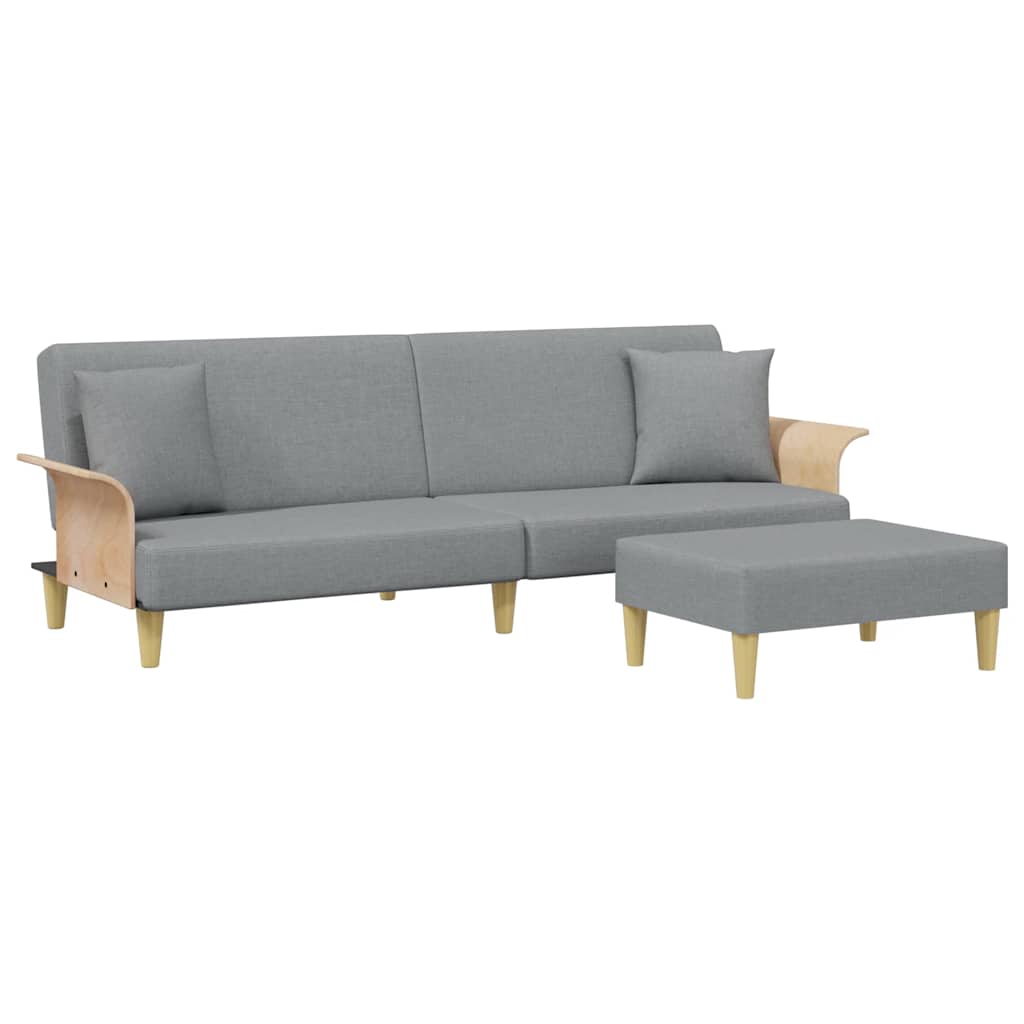 Bäddsoffa 2-Sits Med Kuddar Och Fotpall Sammet