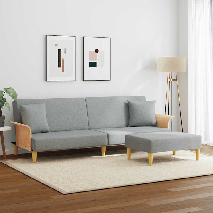 Bäddsoffa 2-Sits Med Kuddar Och Fotpall Sammet