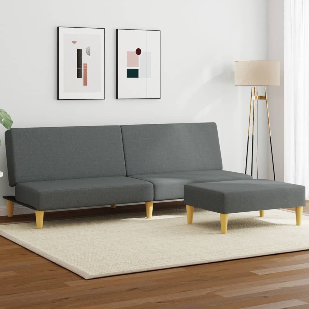 Bäddsoffa 2-Sits Med Kuddar Och Fotpall Sammet