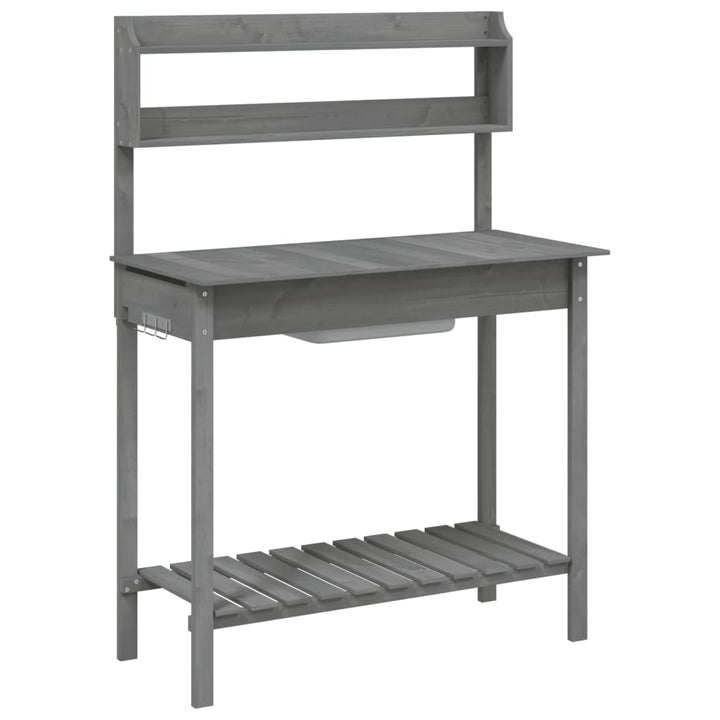 Odlingsbänk Med Vask 110,5X45X124,5 Cm Massivt Granträ