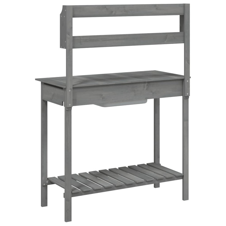 Odlingsbänk Med Vask 110,5X45X124,5 Cm Massivt Granträ
