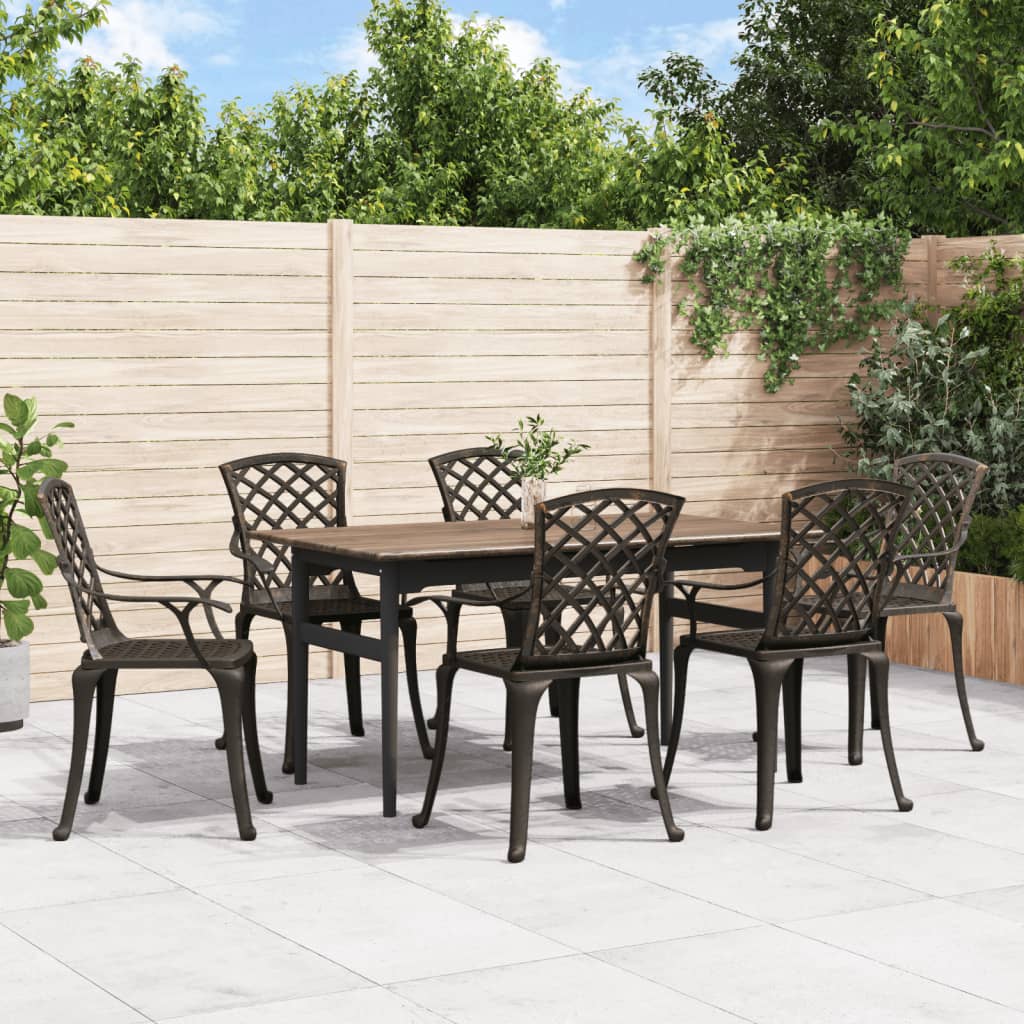 Caféstolar 6 St Gjuten Aluminium
