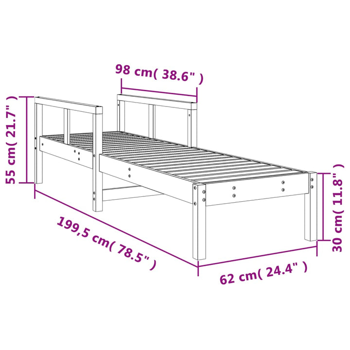 Solsäng 199,5X62X55 Cm Massivt Douglasträ