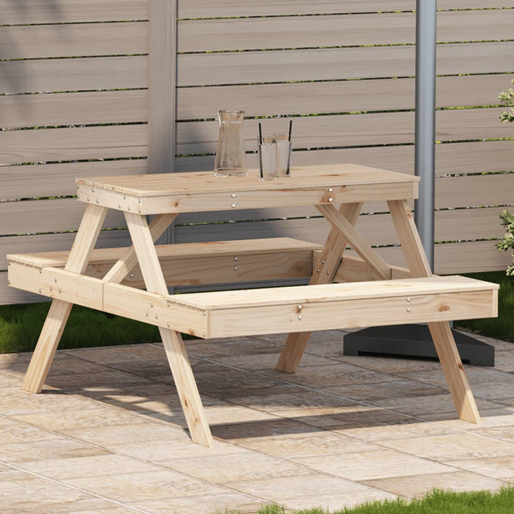 Picknickbord 105X134X75 Cm Massivt Trä