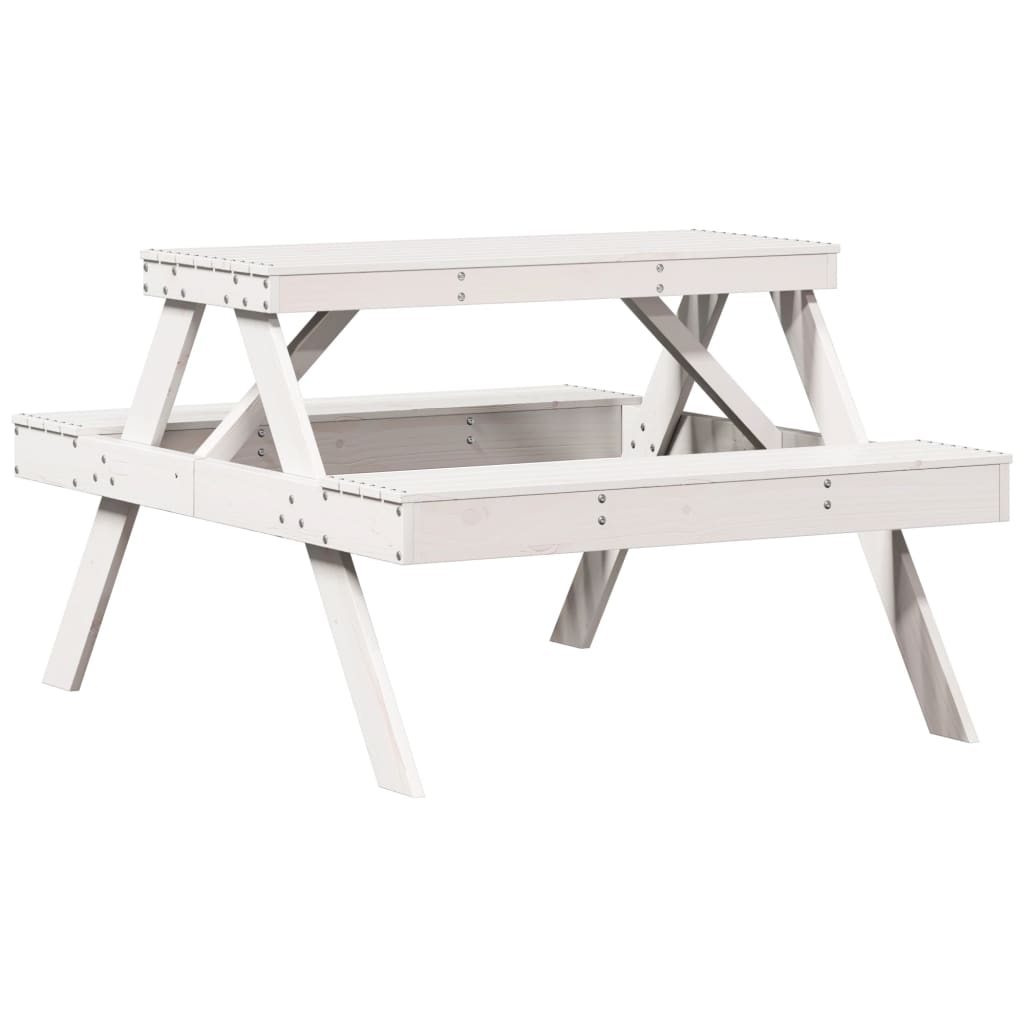 Picknickbord 105X134X75 Cm Massivt Trä
