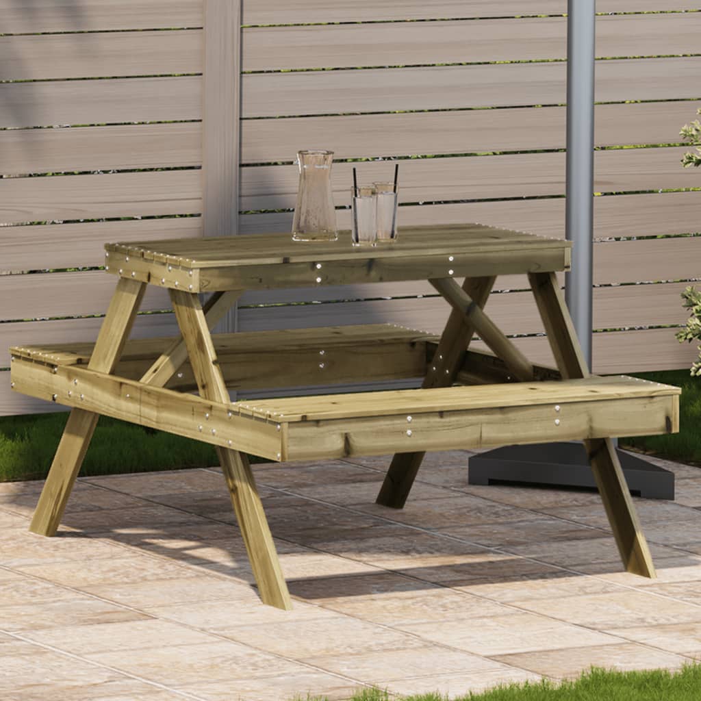 Picknickbord 105X134X75 Cm Massivt Trä