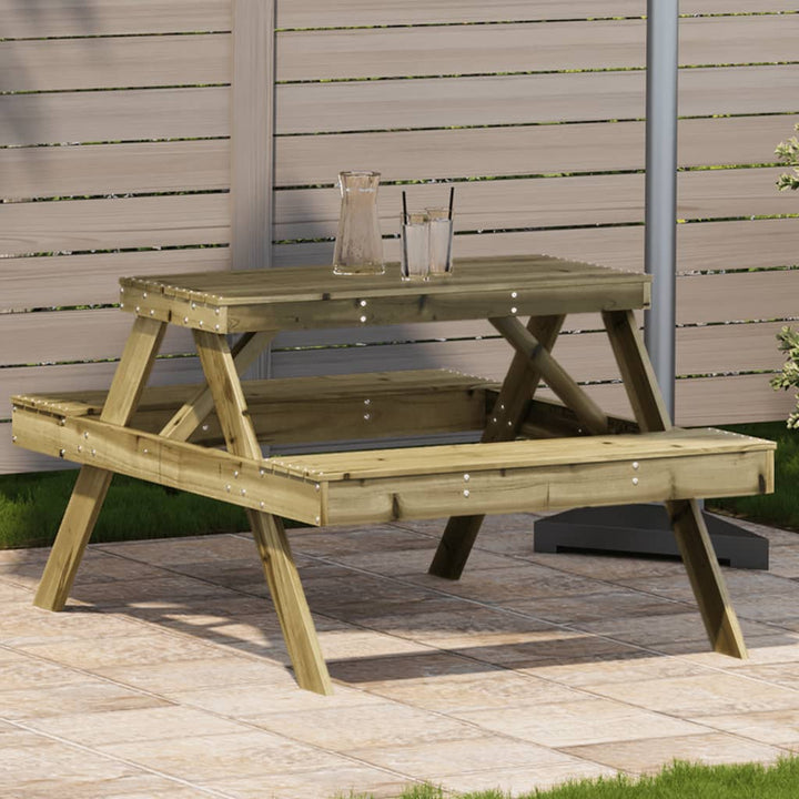 Picknickbord 105X134X75 Cm Massivt Trä