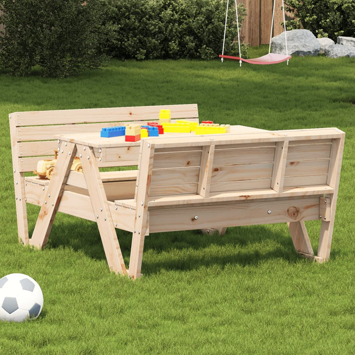Picknickbord För Barn 88X122X58 Cm Massiv Furu